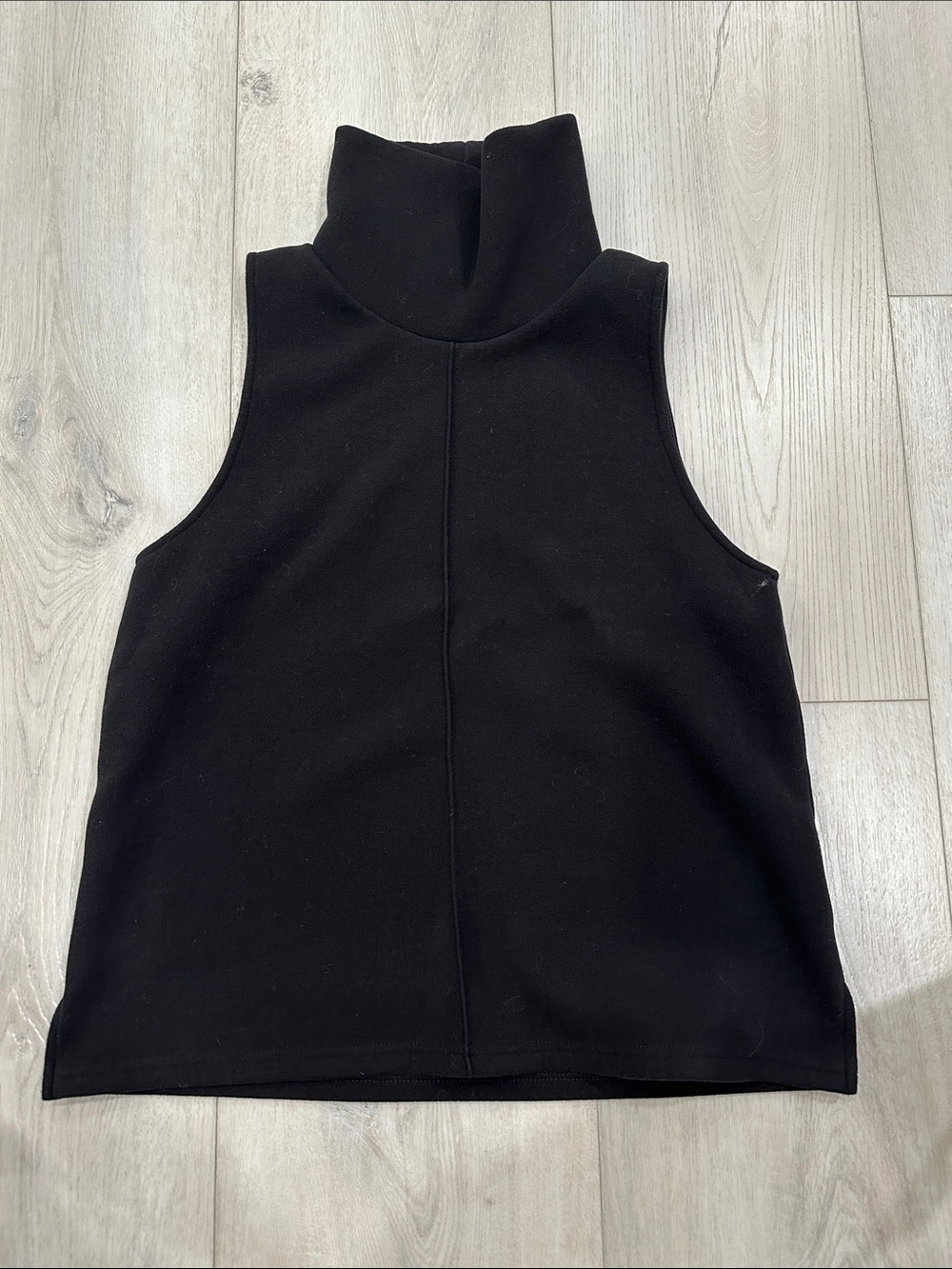 OGL Black Sleeveless Mock Neck Top Size Small Minimalist Stretch Knit NWOT